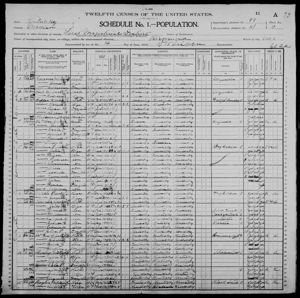 sammie miller census - age 8